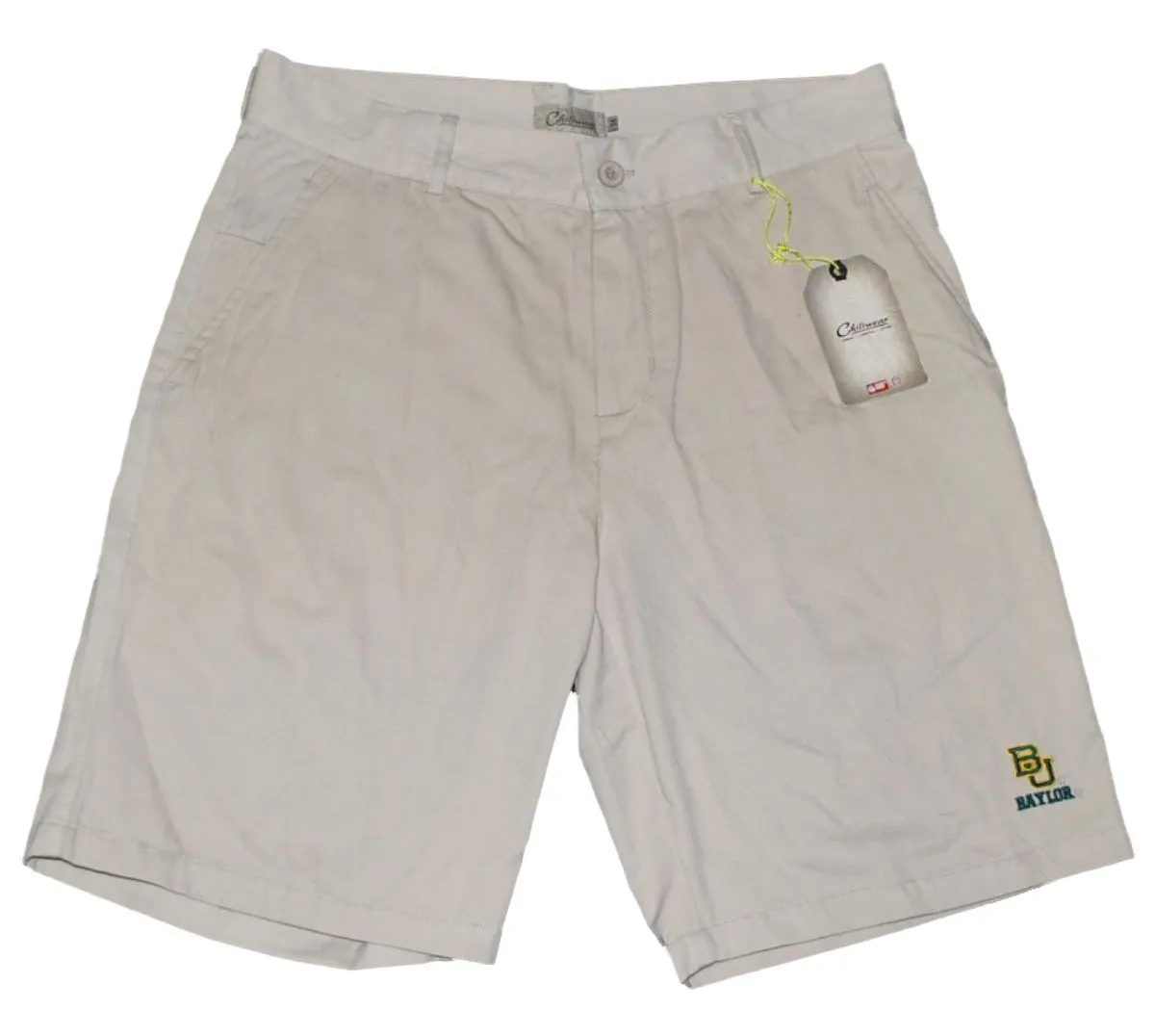 Baylor Bears Chiliwear Khaki Buttoned Embroidered 4 Pocket Dress Shorts (34)