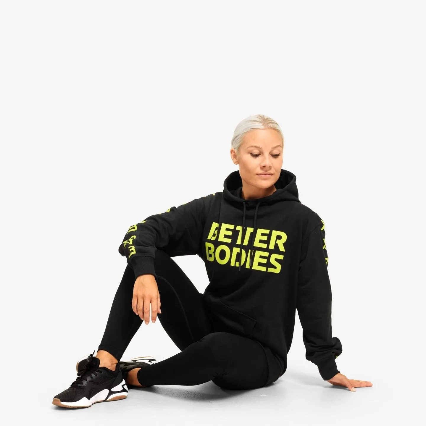 Better Bodies Trinity Hood - Black-Neon