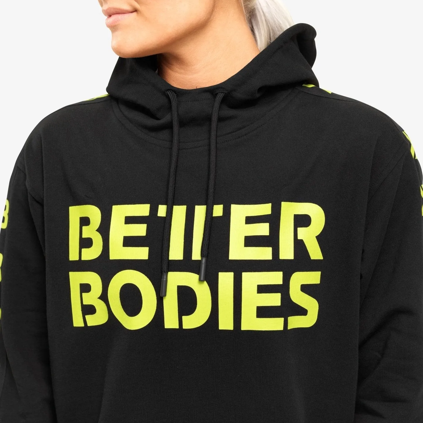 Better Bodies Trinity Hood - Black-Neon