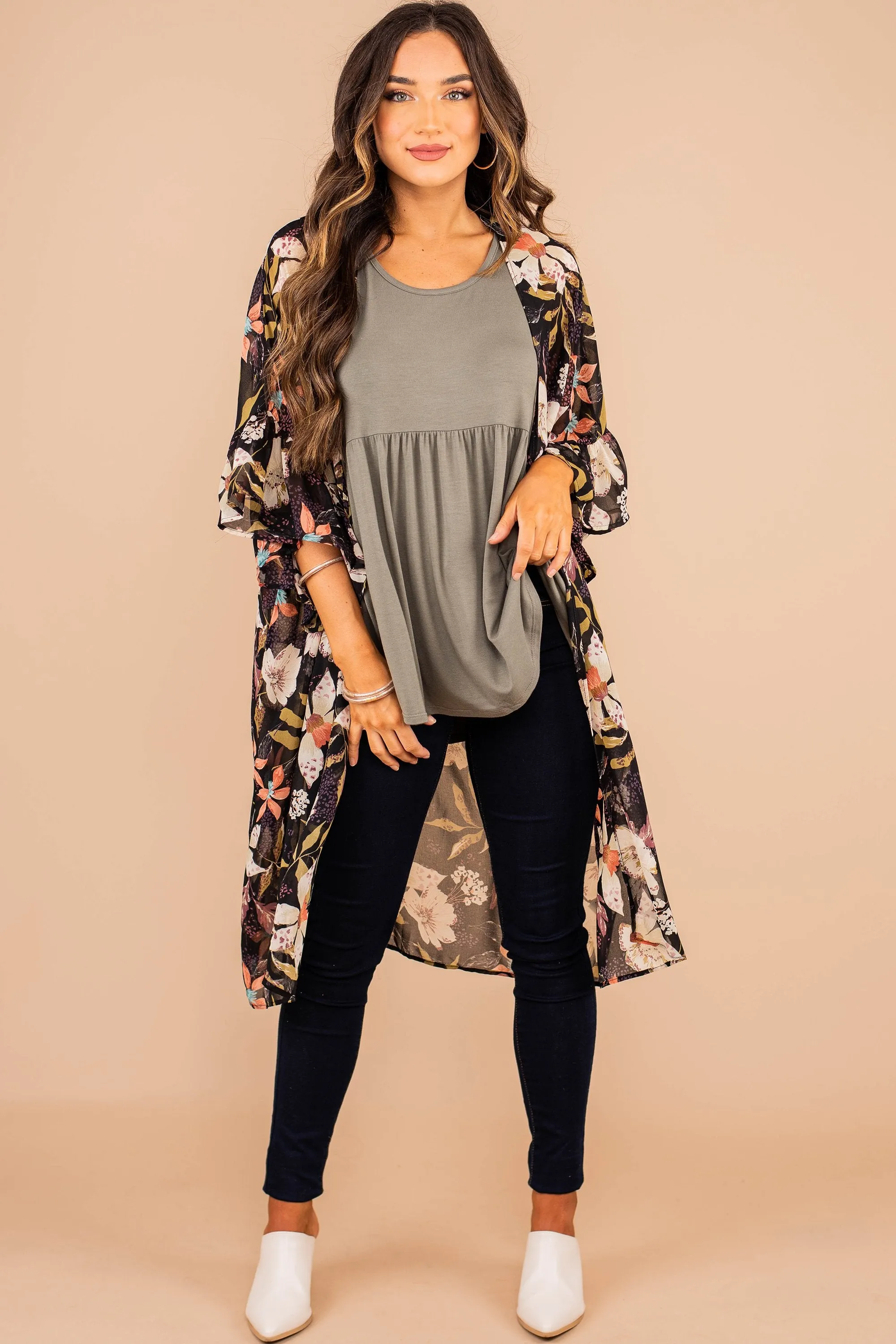 Better With You Light Olive Green Babydoll Tank
