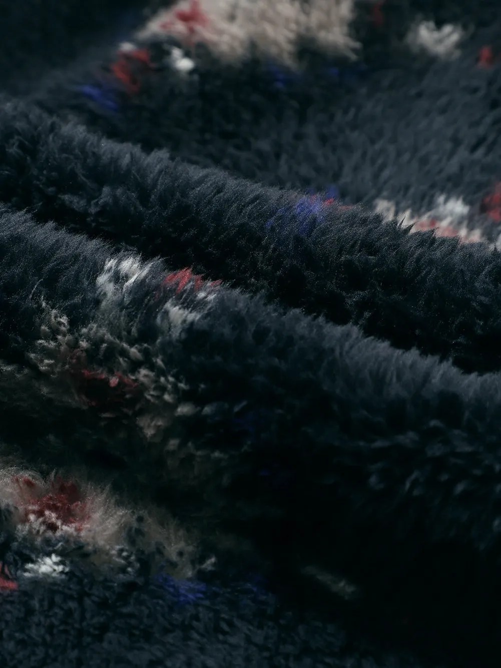Black Sherpa Jacket with Aztec Design