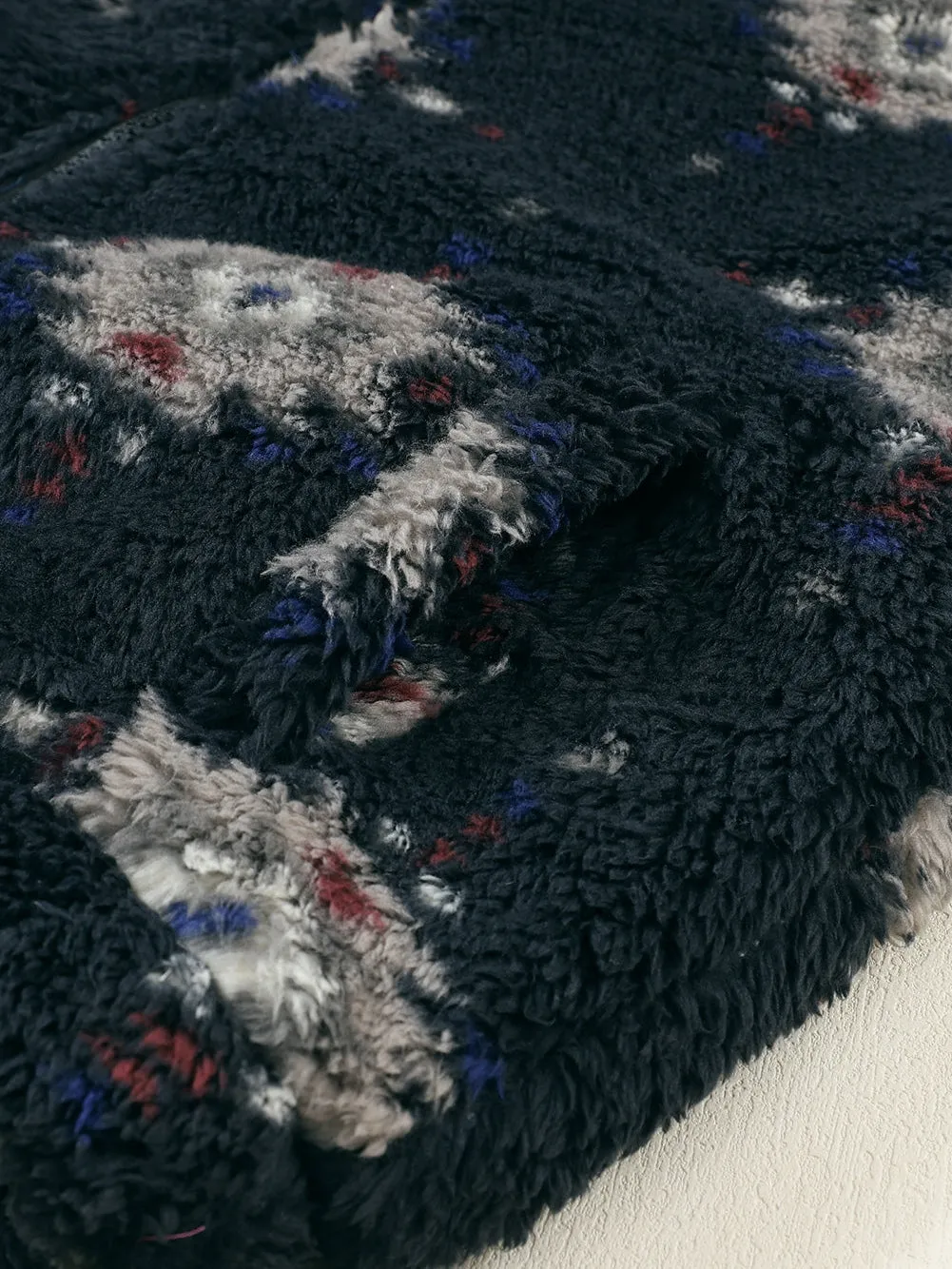 Black Sherpa Jacket with Aztec Design