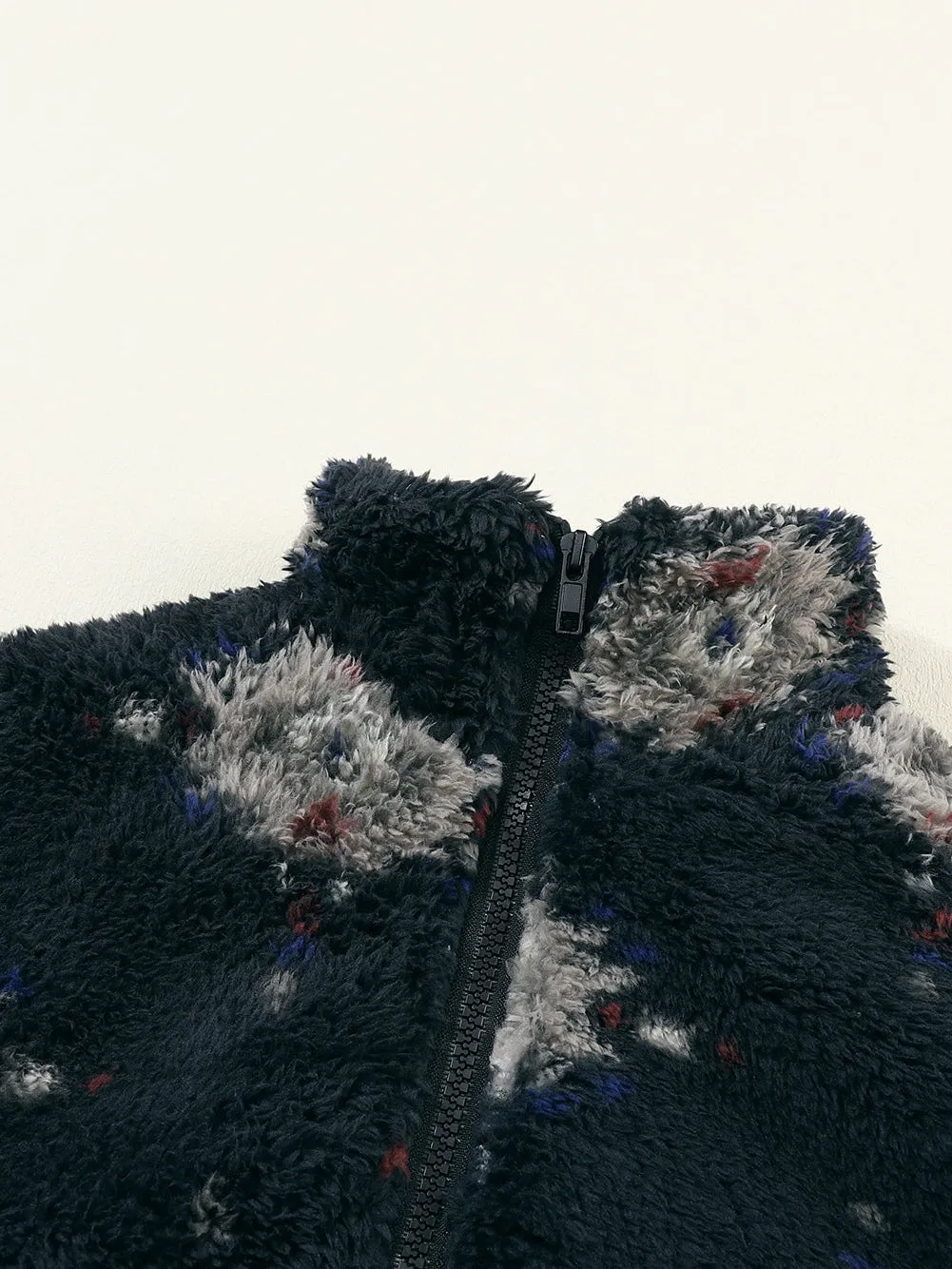 Black Sherpa Jacket with Aztec Design