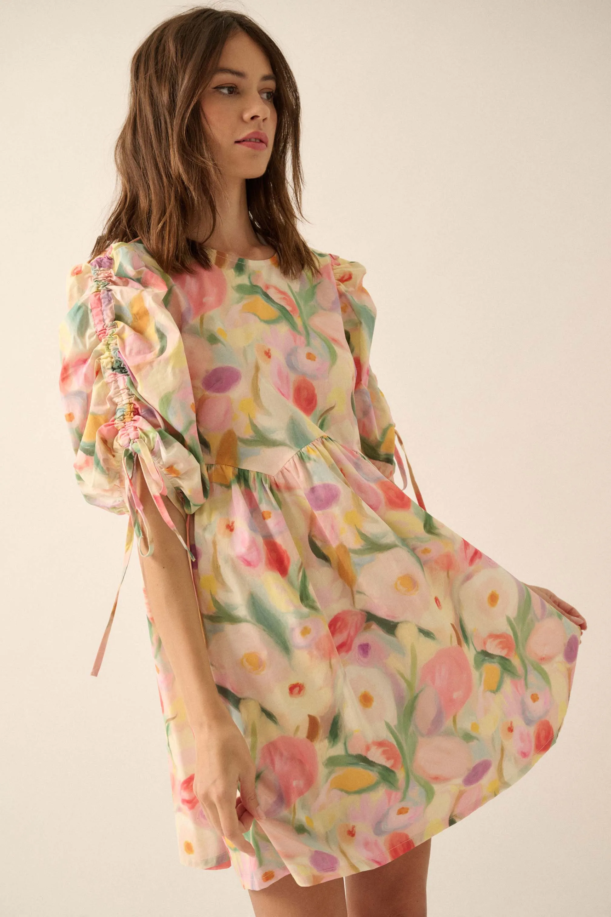 Blossom with Grace Floral Babydoll Mini Dress