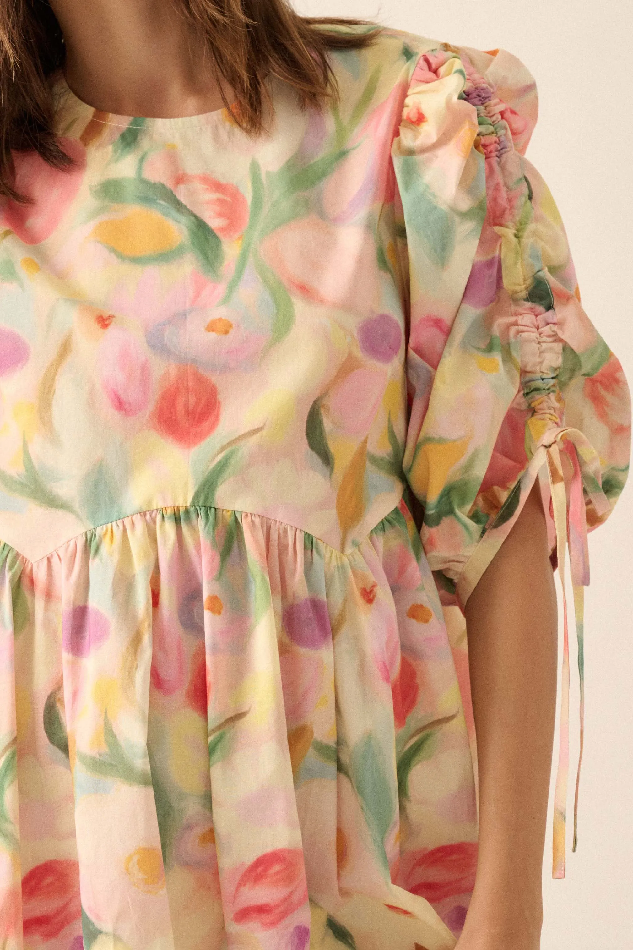 Blossom with Grace Floral Babydoll Mini Dress