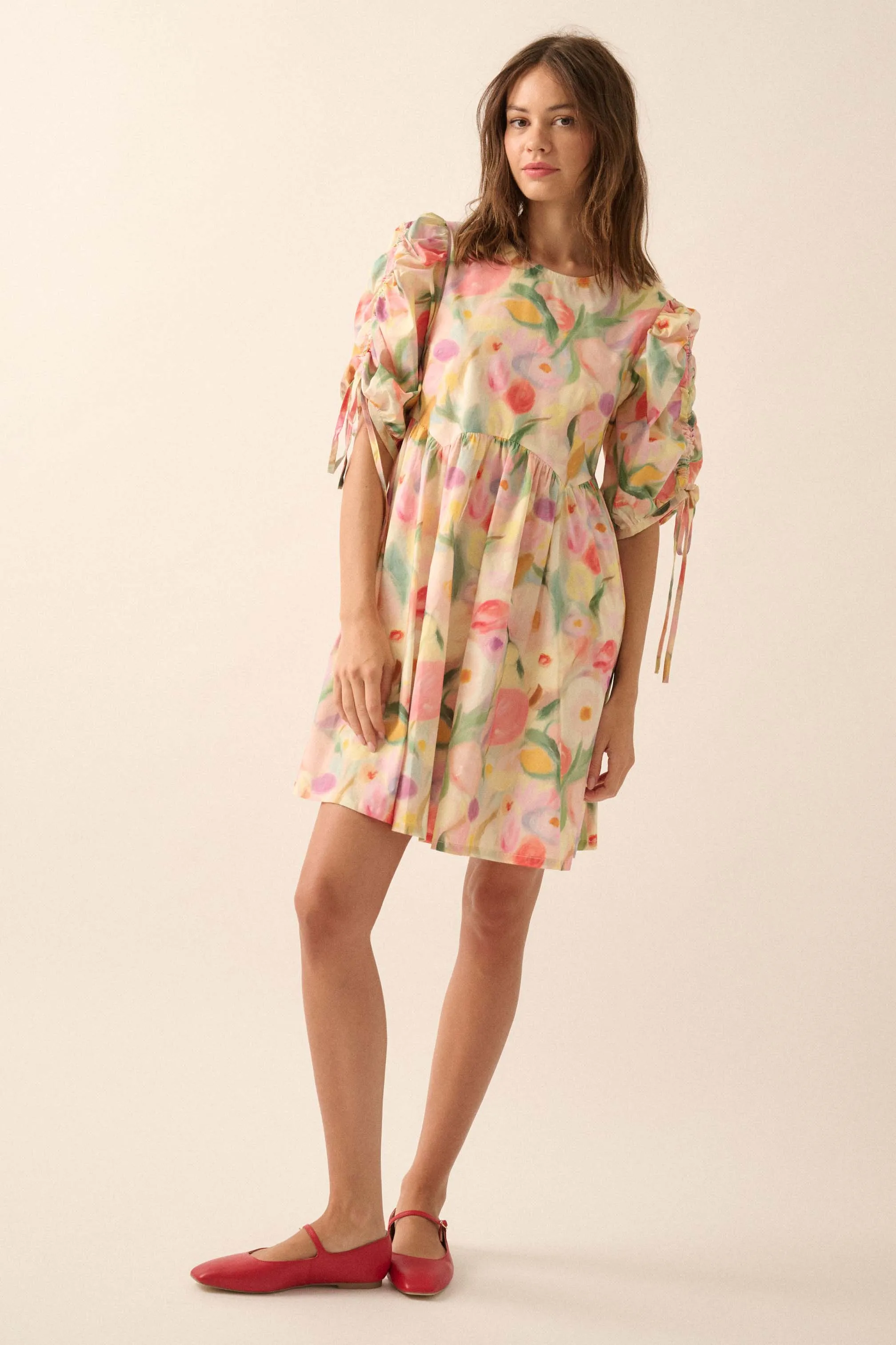 Blossom with Grace Floral Babydoll Mini Dress