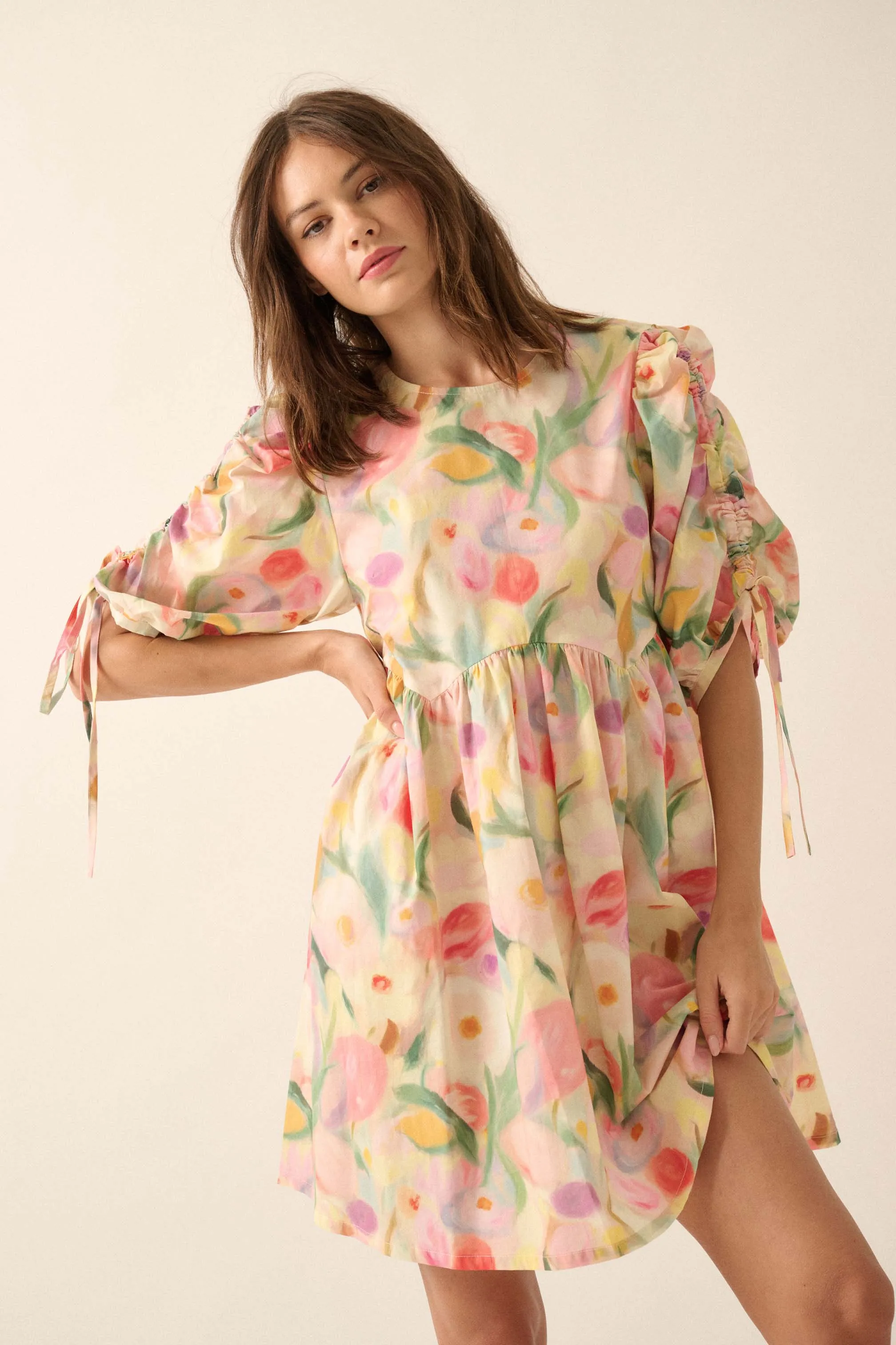 Blossom with Grace Floral Babydoll Mini Dress