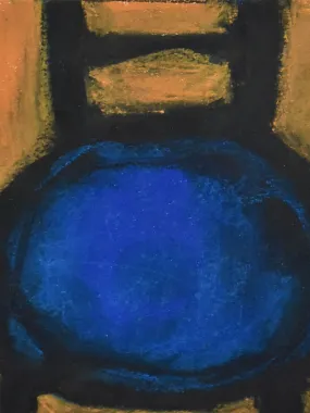 Blue chair - dry pastel on paper - Caroline Beauzon 11¾"