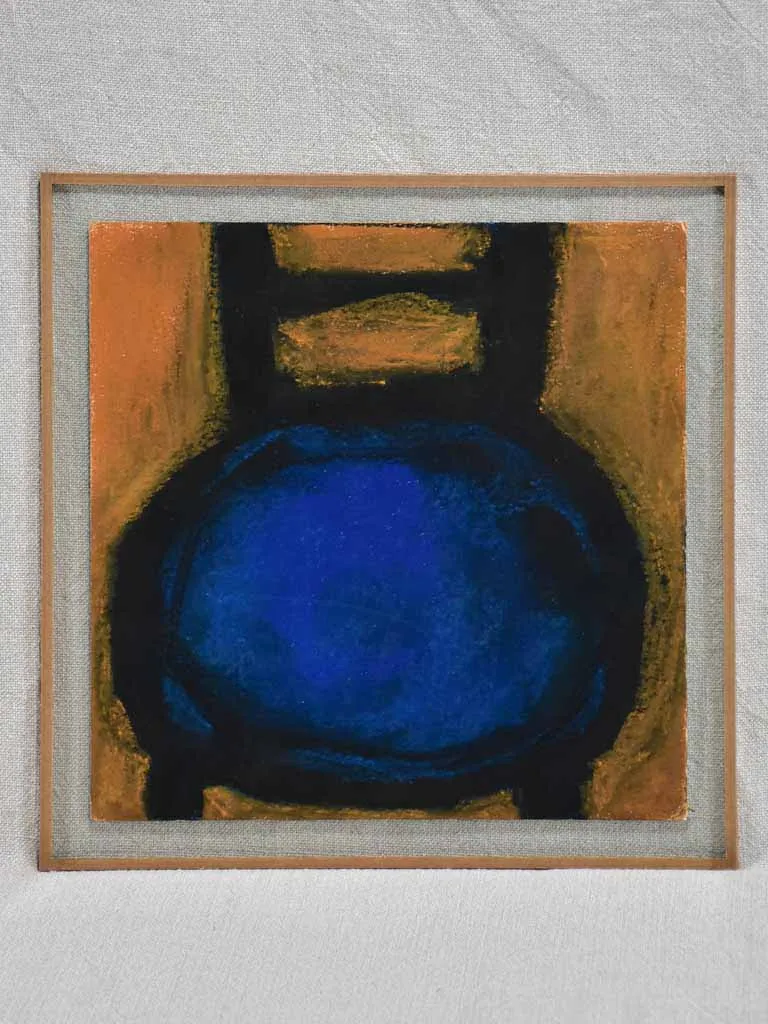 Blue chair - dry pastel on paper - Caroline Beauzon 11¾"