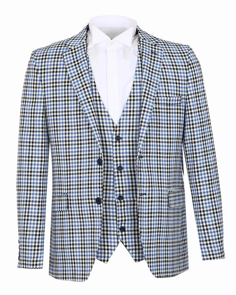 Blue Glen Check Blazer & Waistcoat