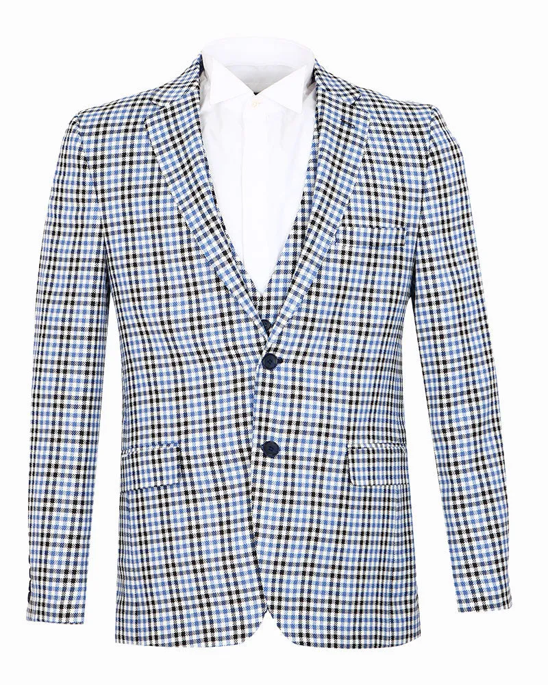 Blue Glen Check Blazer & Waistcoat