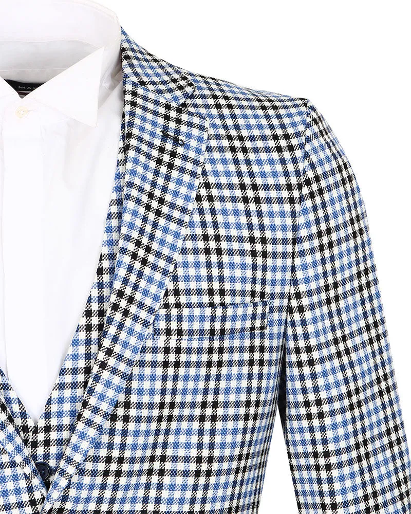 Blue Glen Check Blazer & Waistcoat