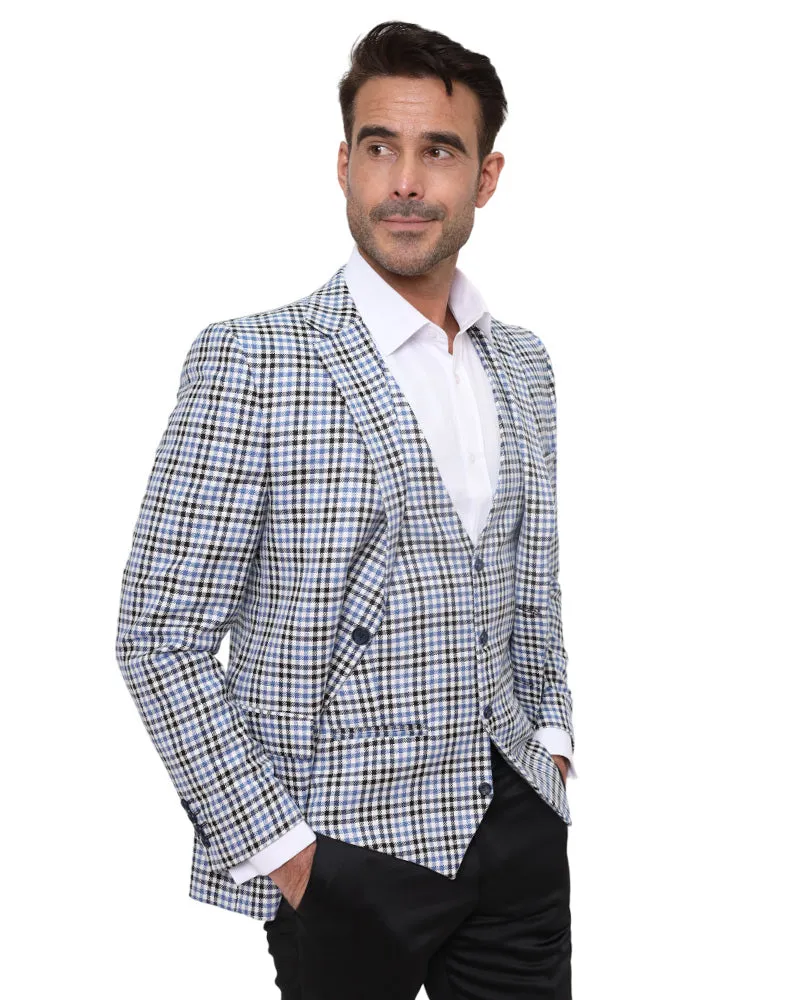 Blue Glen Check Blazer & Waistcoat