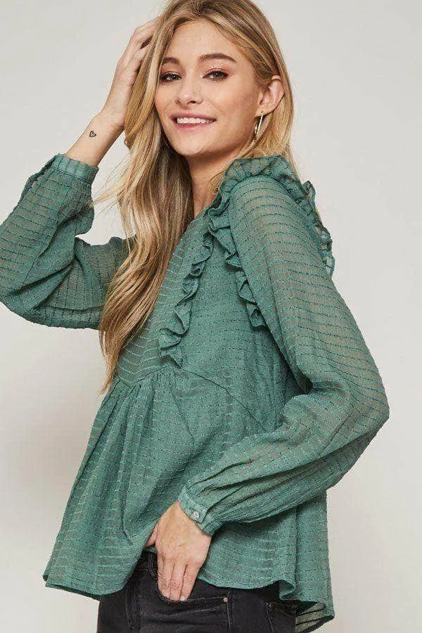 Blue Zone Planet |  A Semi-sheer Striped Woven Top