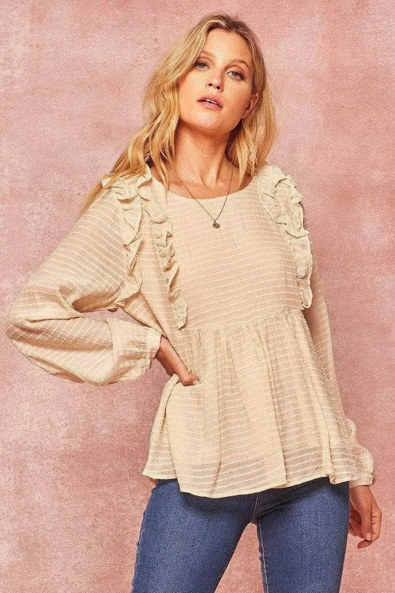 Blue Zone Planet |  A Semi-sheer Striped Woven Top