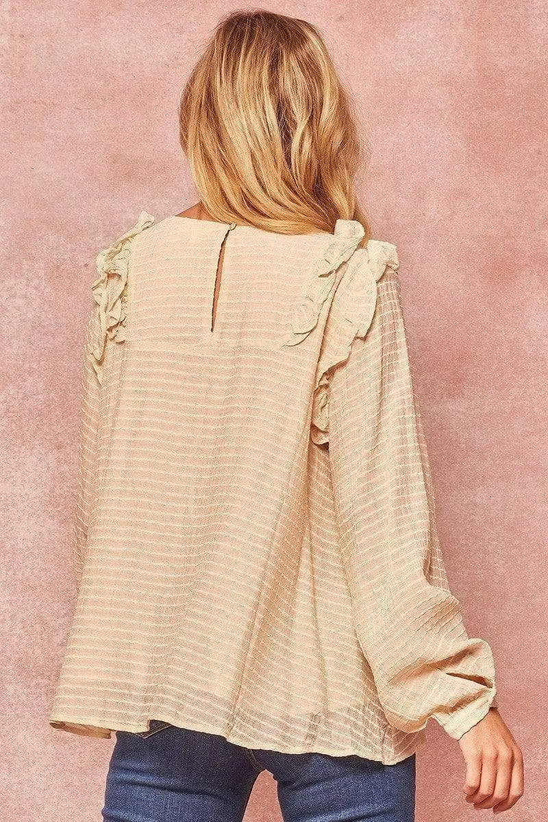 Blue Zone Planet |  A Semi-sheer Striped Woven Top