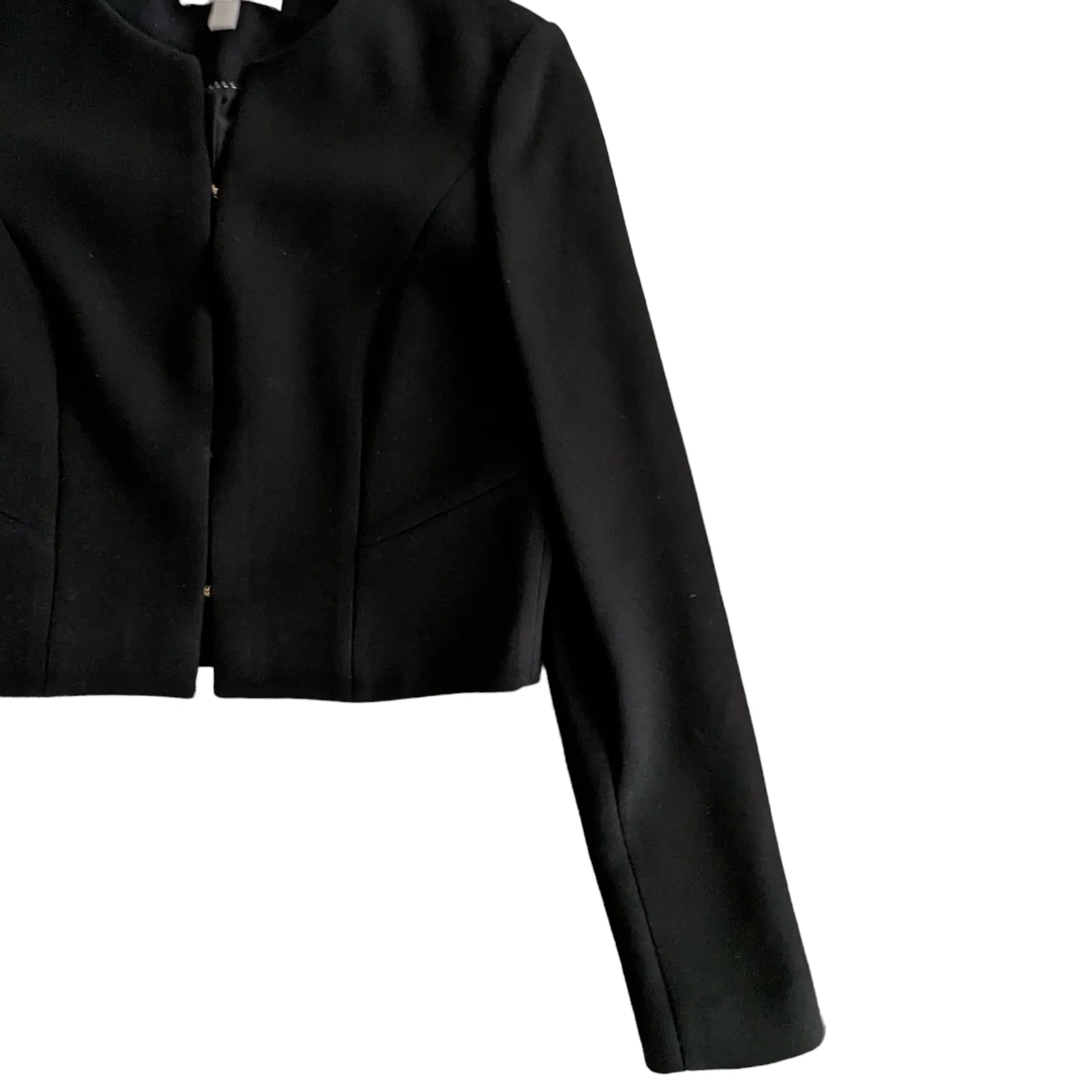BOSS Cropped Black Wool Blazer Size 4