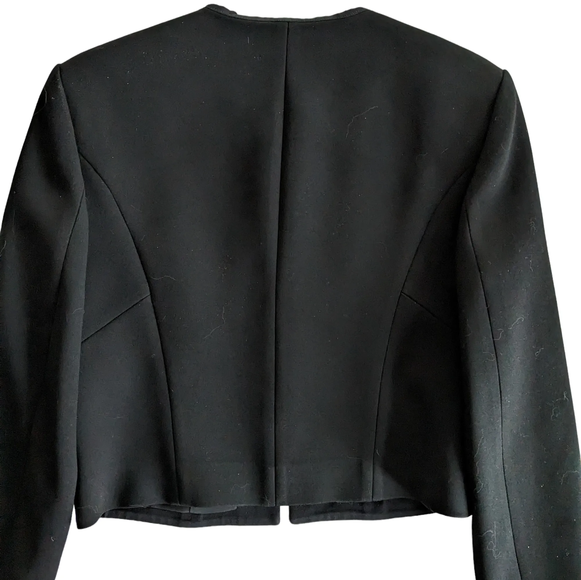 BOSS Cropped Black Wool Blazer Size 4