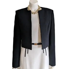 BOSS Cropped Black Wool Blazer Size 4