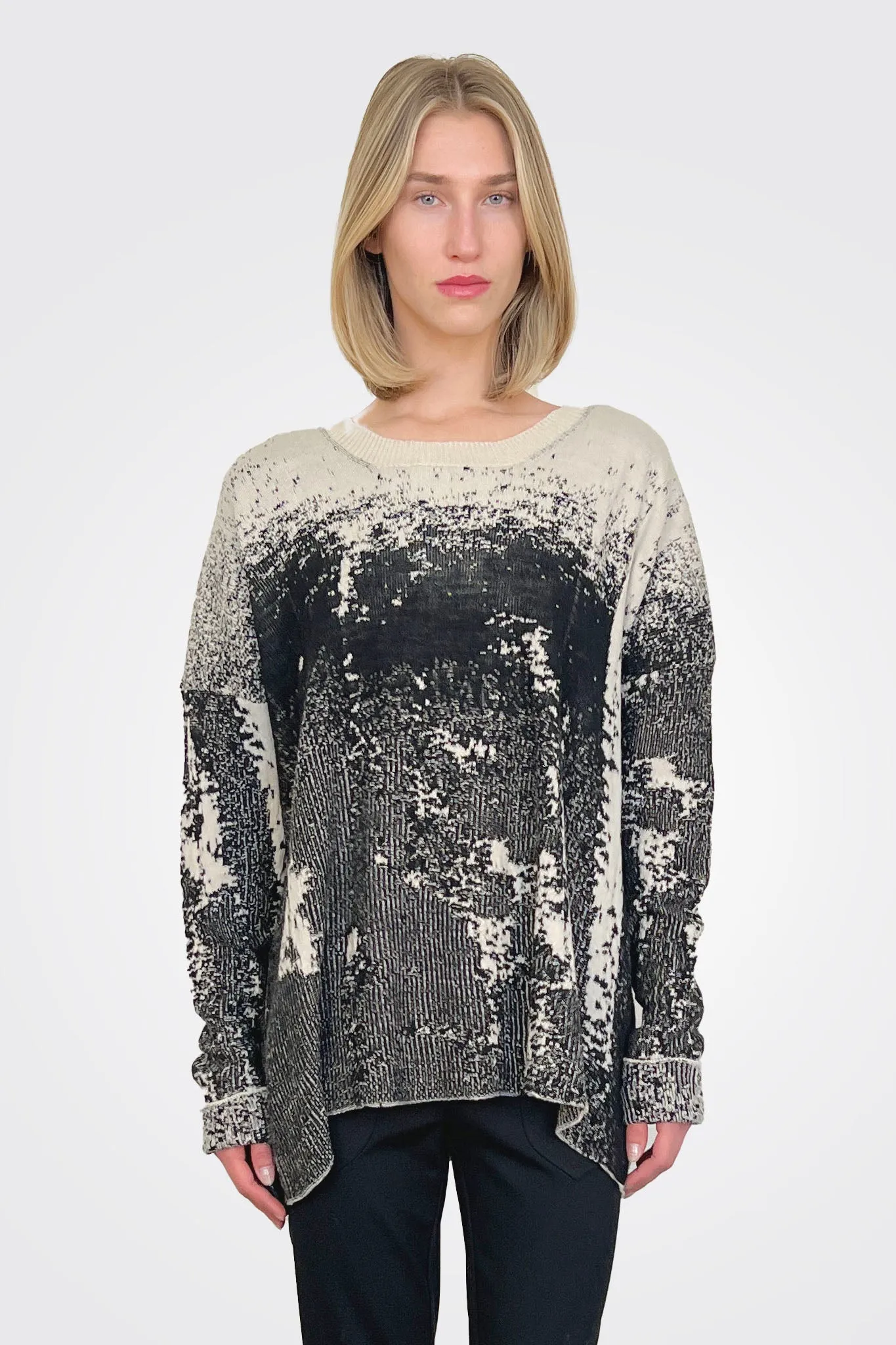 Boxy Pullover Sweater - Natural Combo
