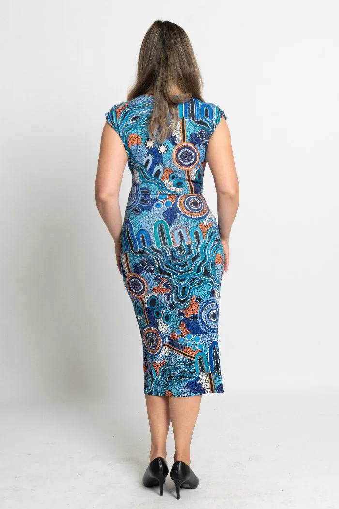 Calm Place V Neck Women's Midi Dress