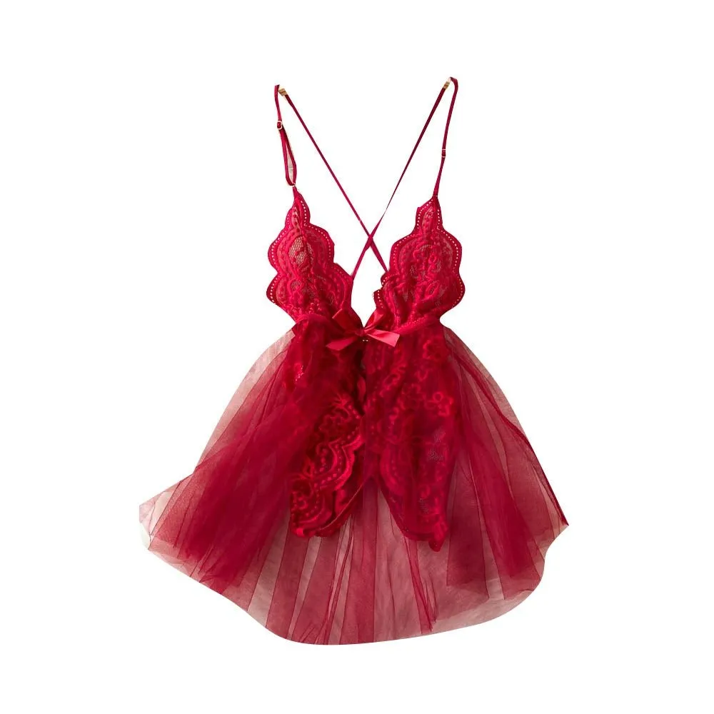 Cataline Lace Mesh Babydoll Lingerie
