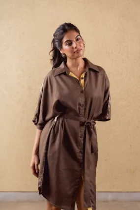 Ceres Dress - Brown - Hemp Tencel