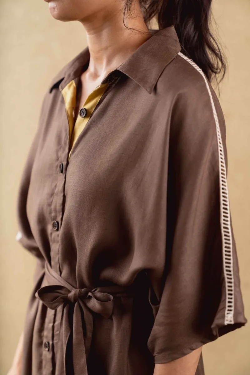 Ceres Dress - Brown - Hemp Tencel