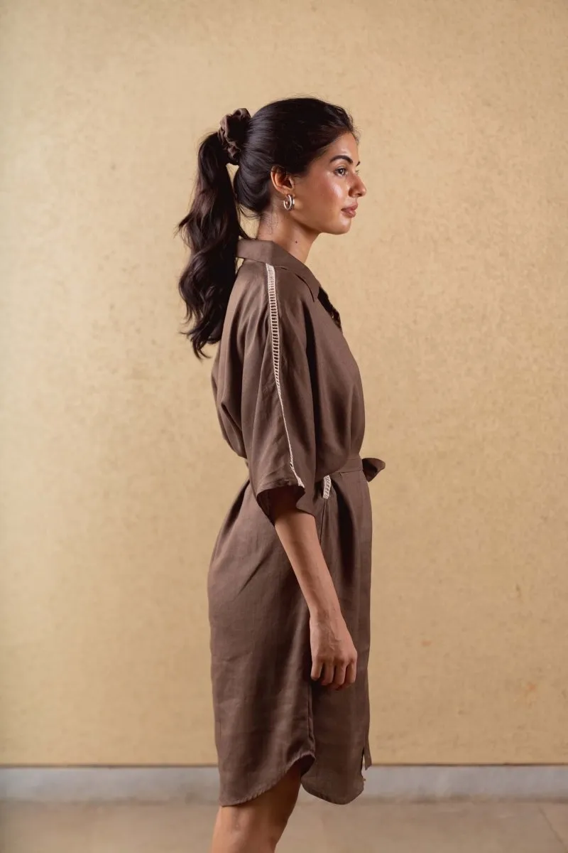 Ceres Dress - Brown - Hemp Tencel
