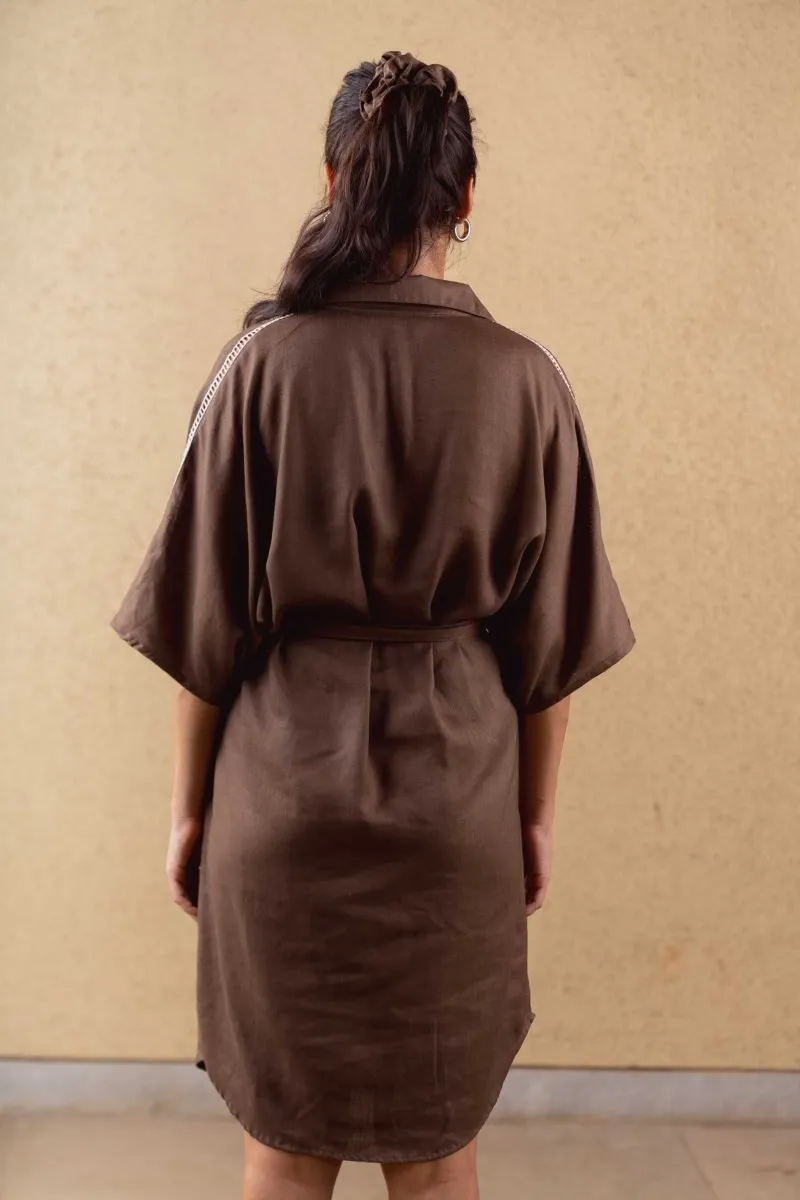 Ceres Dress - Brown - Hemp Tencel