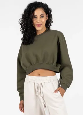 Charly Crop Crewneck | Olive