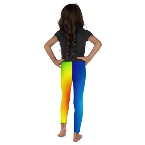 Cheerful Rainbow Ombre Girl's Tights, Premium Kid's Leggings Workout Tights-Made in USA/ EU