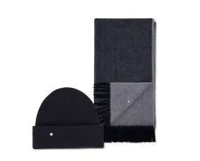 Classic Beanie & Classic Scarf - Black/Greige