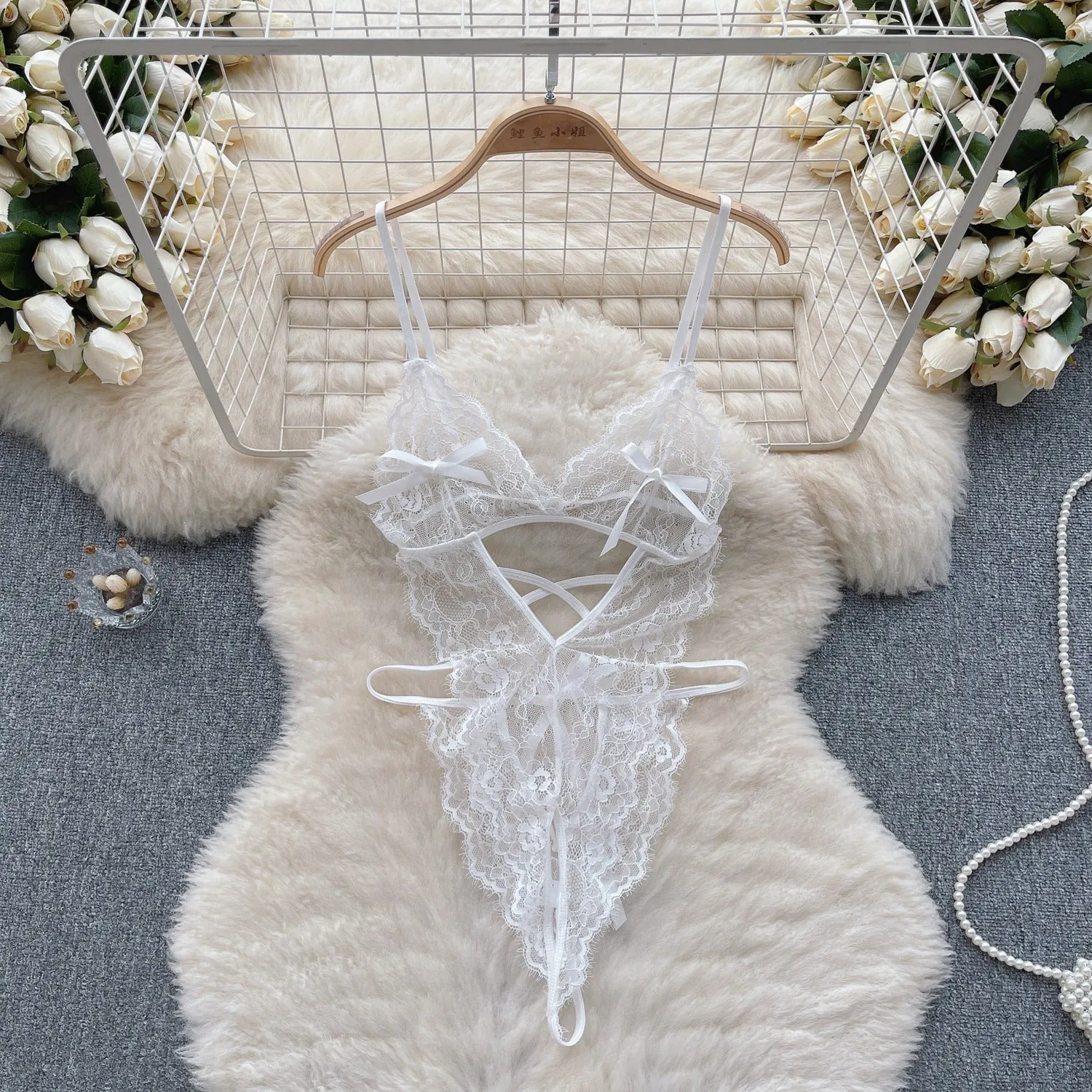 Cocoa Lace Mesh Babydoll Lingerie