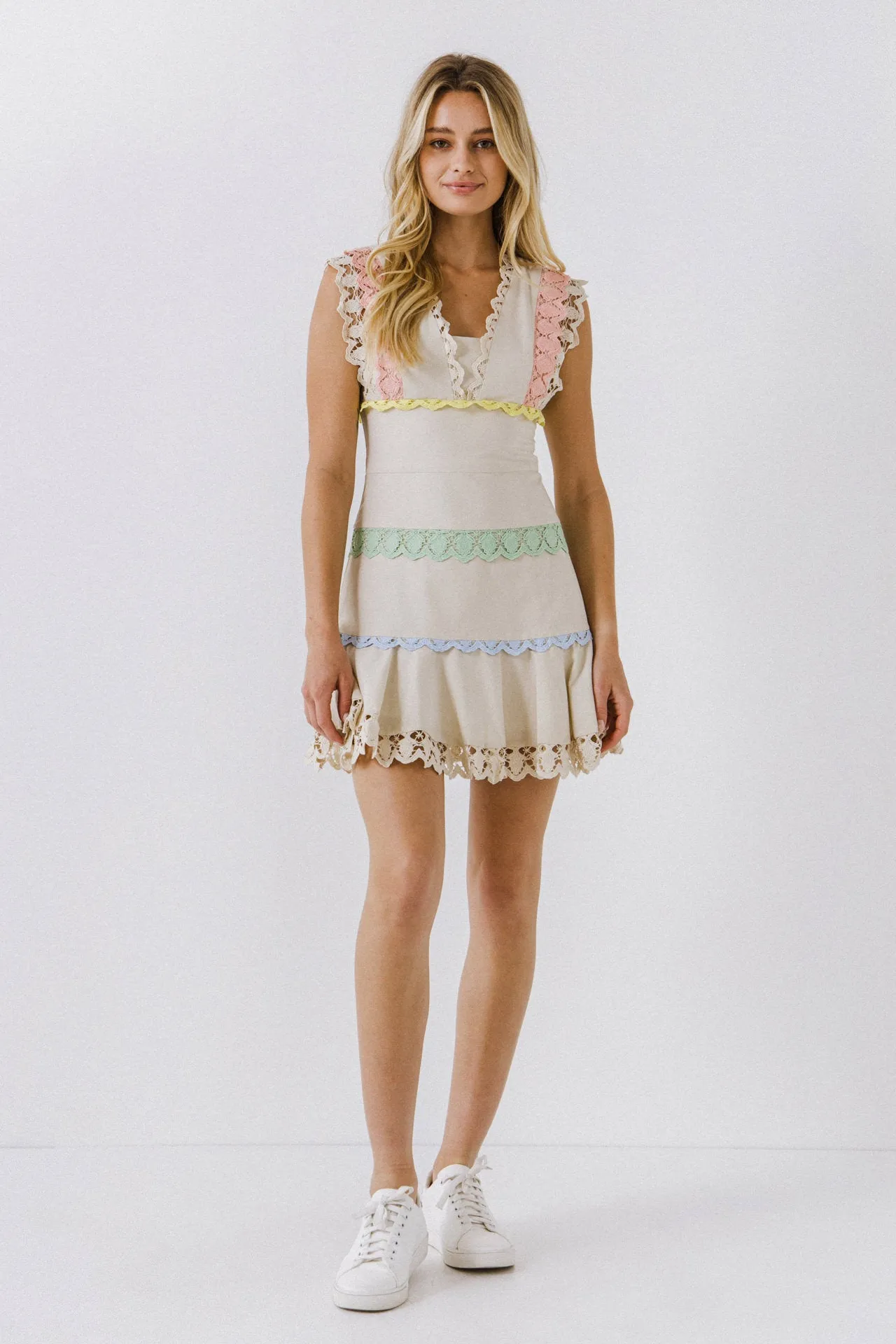Colorblock Trim Mini Dress