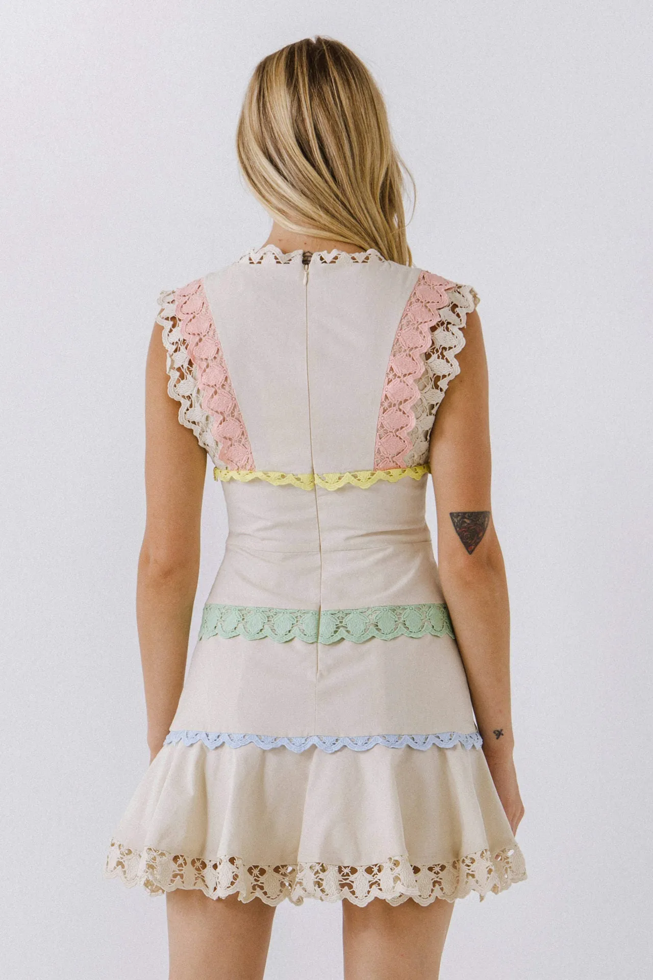 Colorblock Trim Mini Dress
