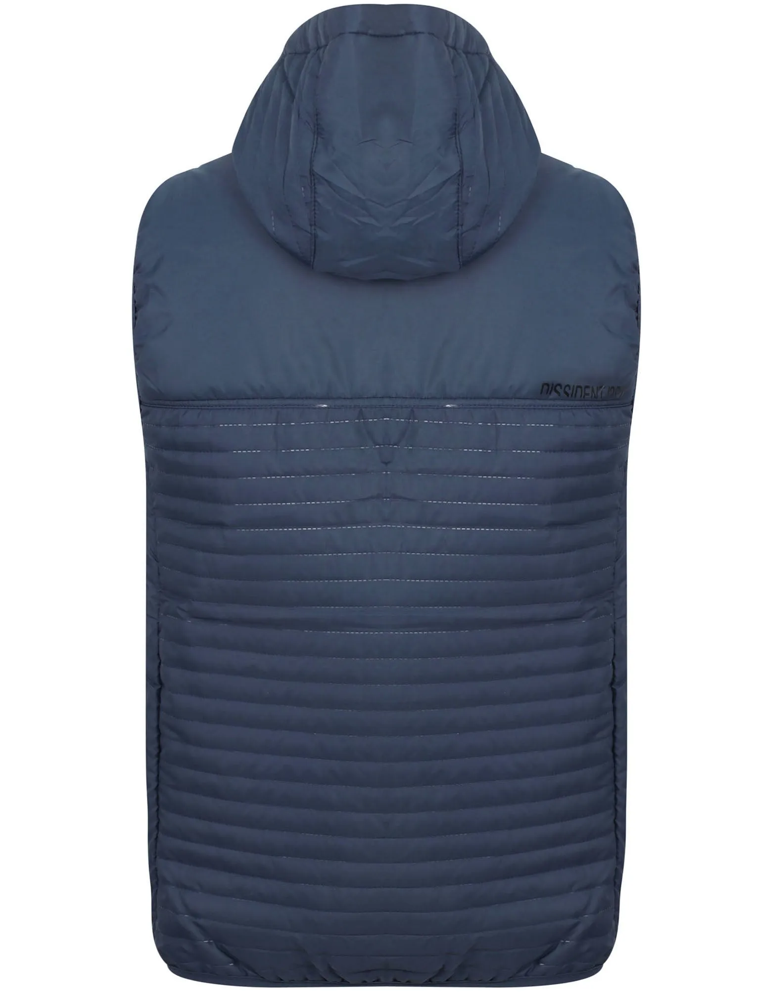 Colwyn Bay Embossed Quilted Gilet with Hood in Mood Indigo - Dissident