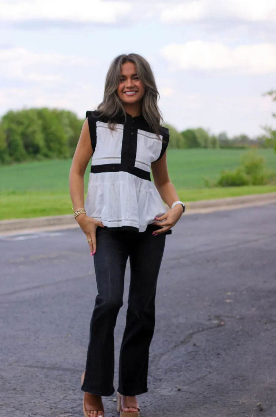 Contrast Combo Top