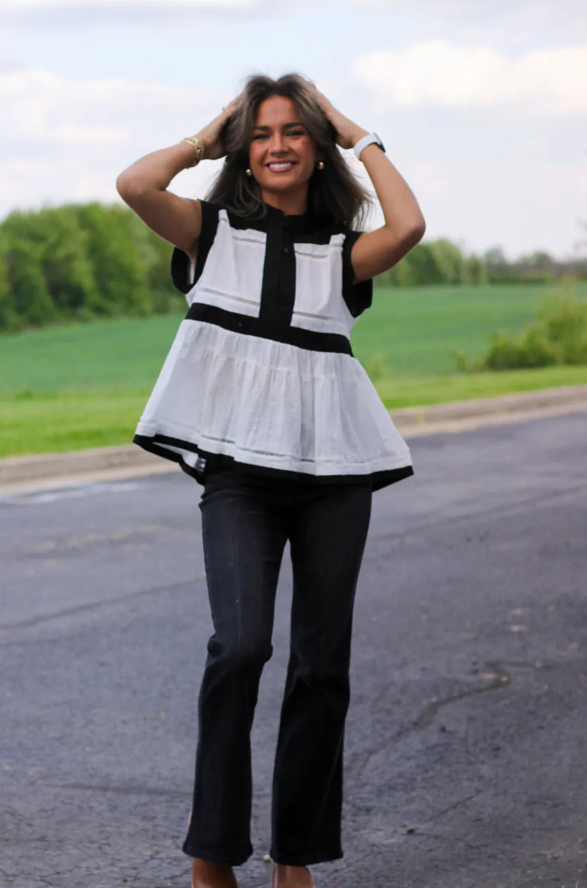 Contrast Combo Top