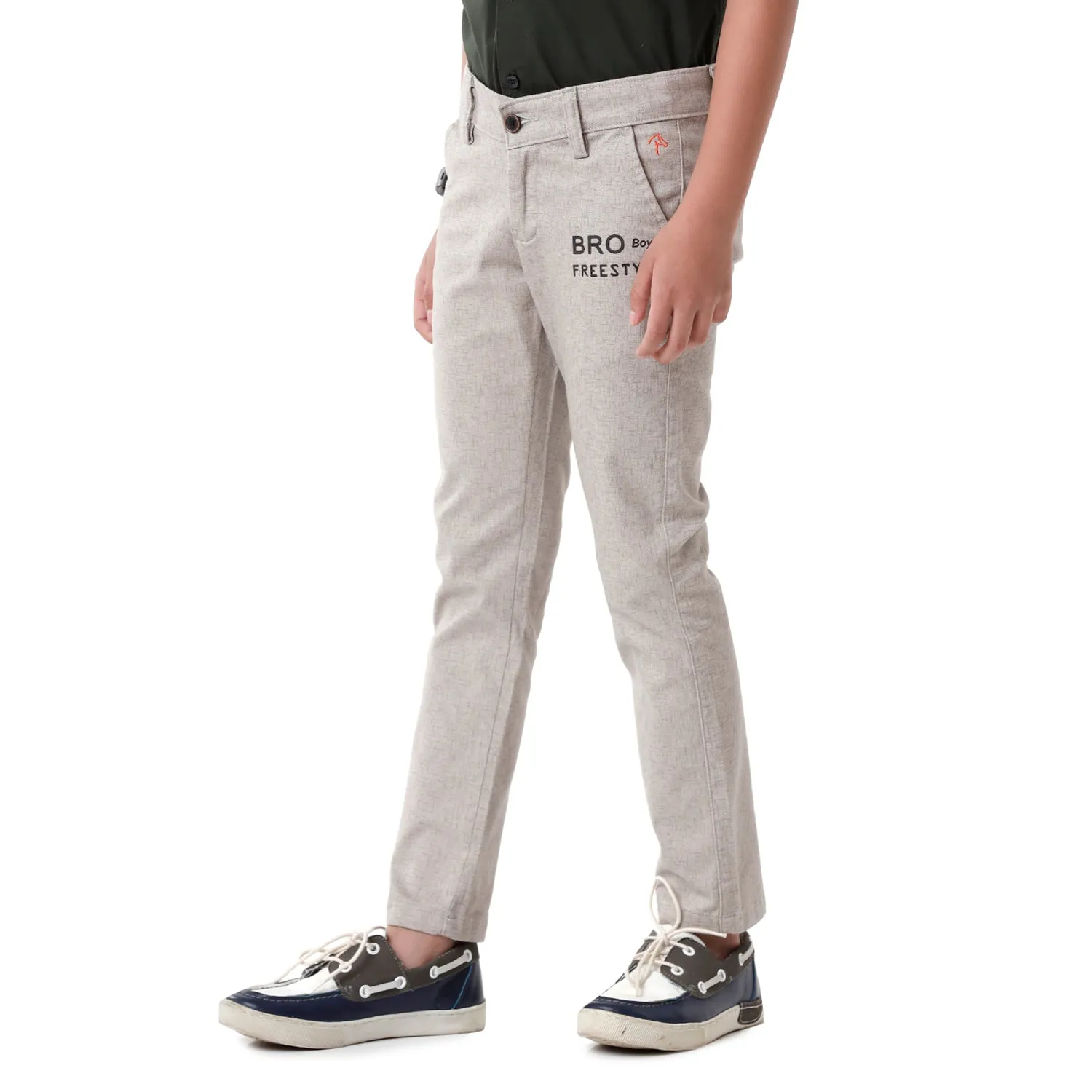CP BRO BOYS Cotton Solid Slim Fit Grey Color Trouser - BBTR S2 05 A