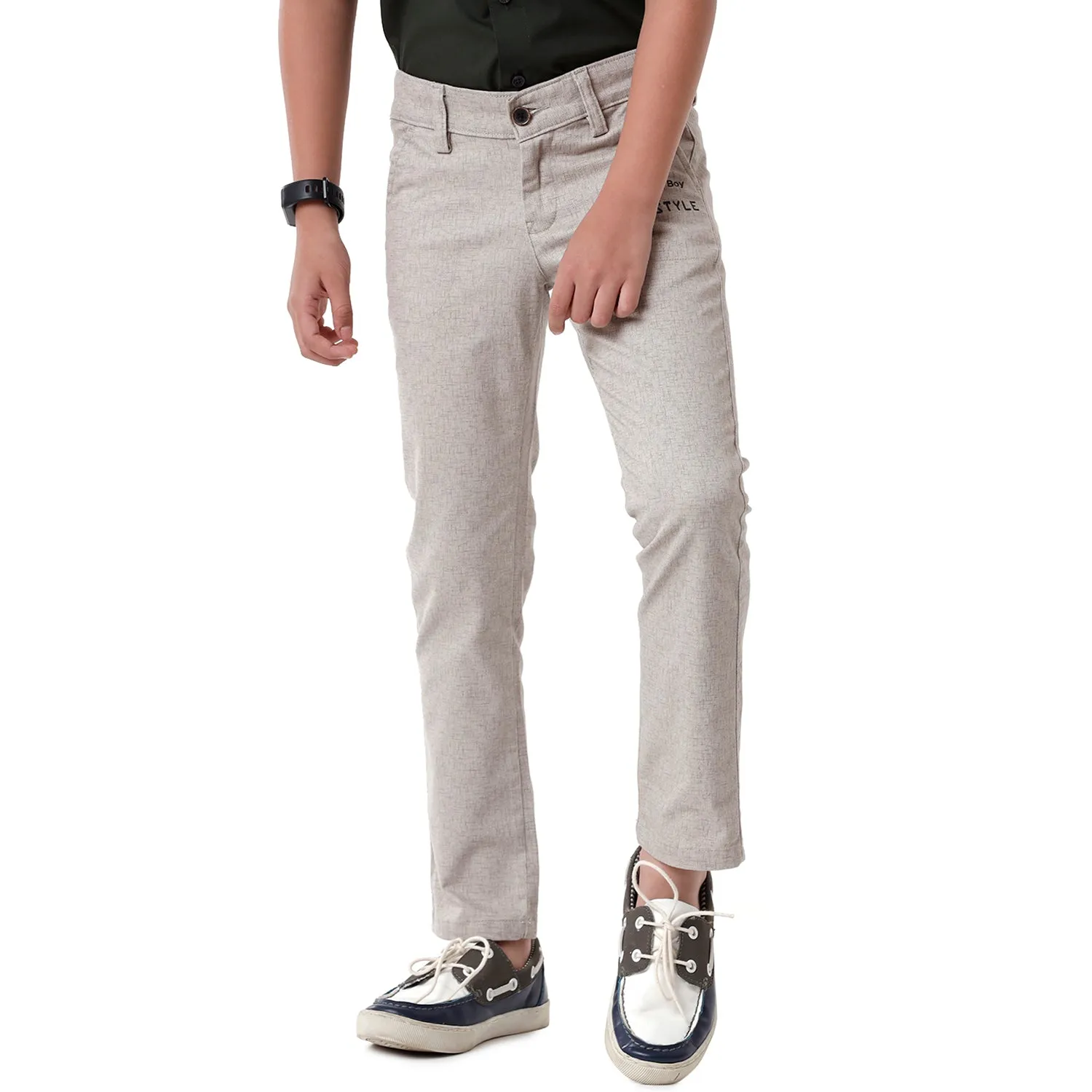 CP BRO BOYS Cotton Solid Slim Fit Grey Color Trouser - BBTR S2 05 A