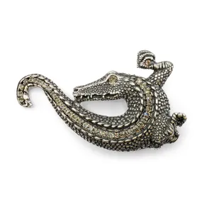 Crystal Encrusted Swirling Crocodile Buckle 40mm