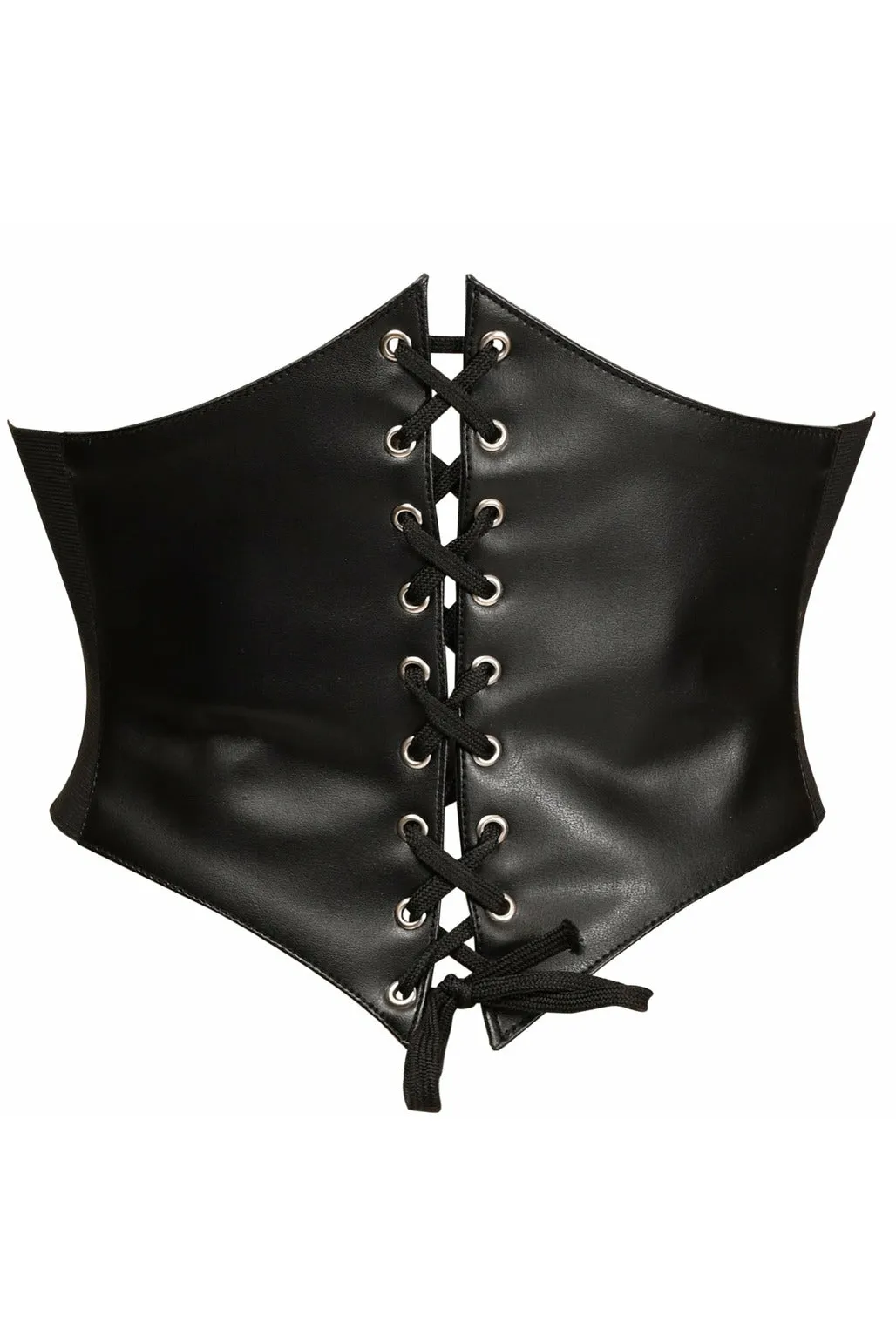 Daisy Corset Lavish Black Faux Leather Corset Belt Cincher