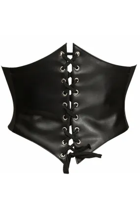 Daisy Corset Lavish Black Faux Leather Corset Belt Cincher