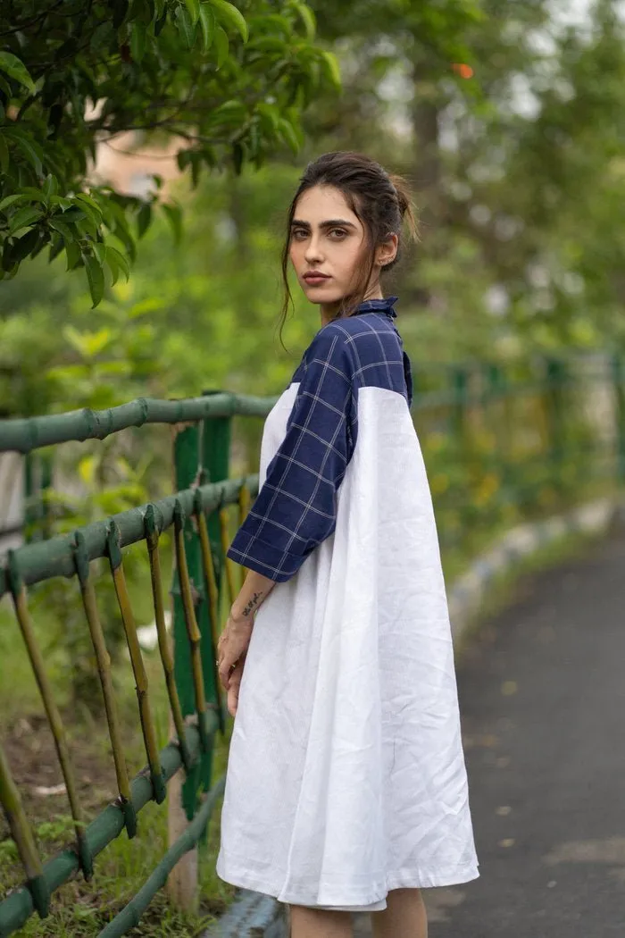Daksha Dress - Blue   White Stripes