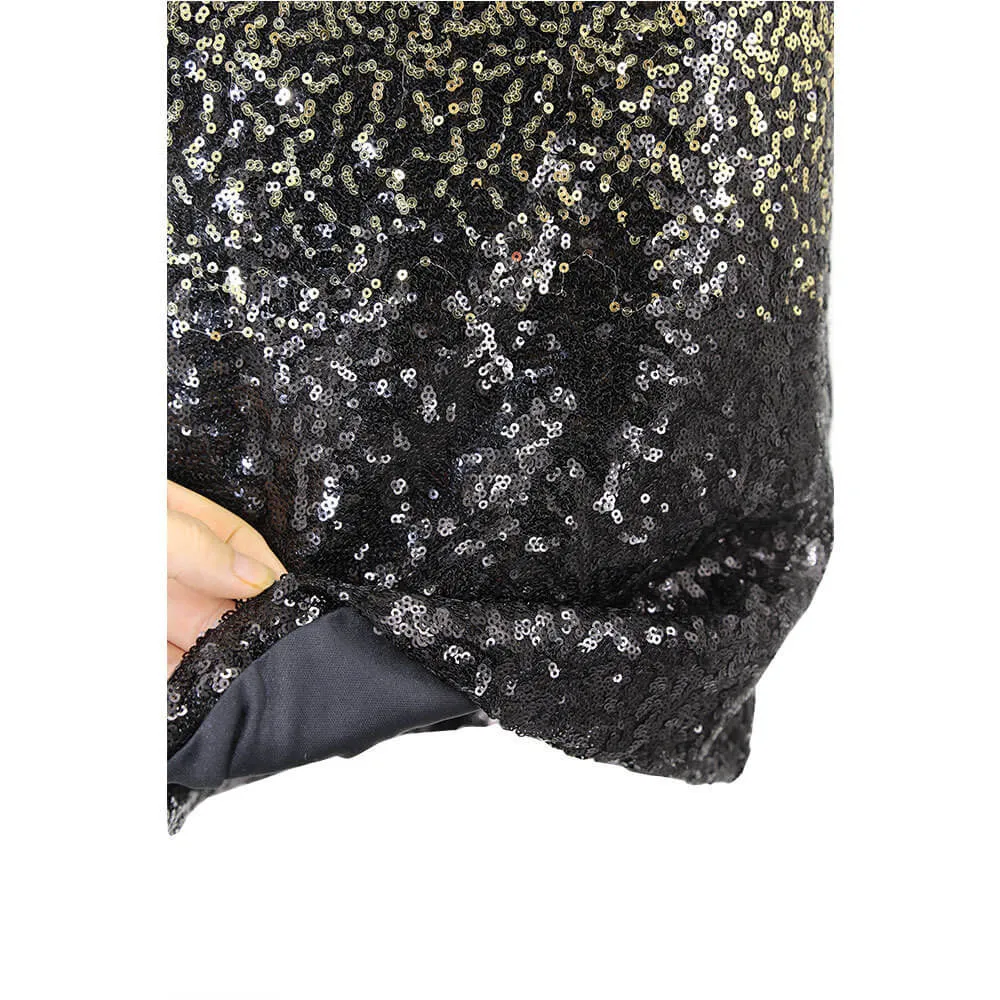 Deep V-neck Sleeveless Backless Sexy Club Bodycon Sequined Dress