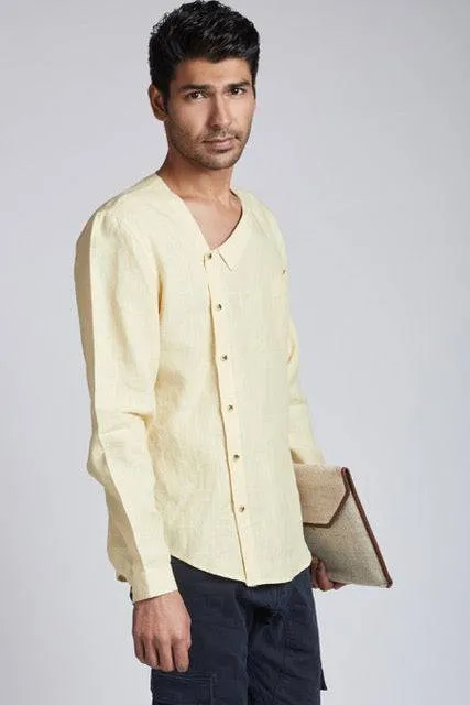 Delta Asymmetric Shirt Light Yellow
