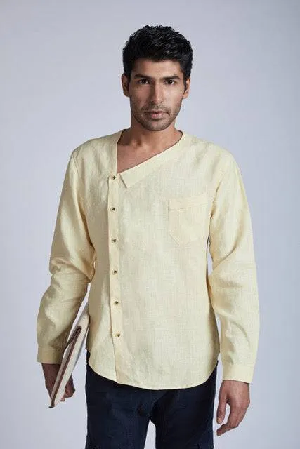 Delta Asymmetric Shirt Light Yellow