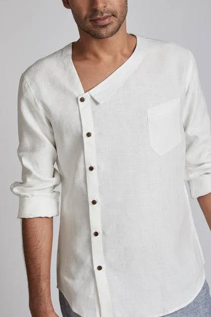 Delta Asymmetric Shirt White