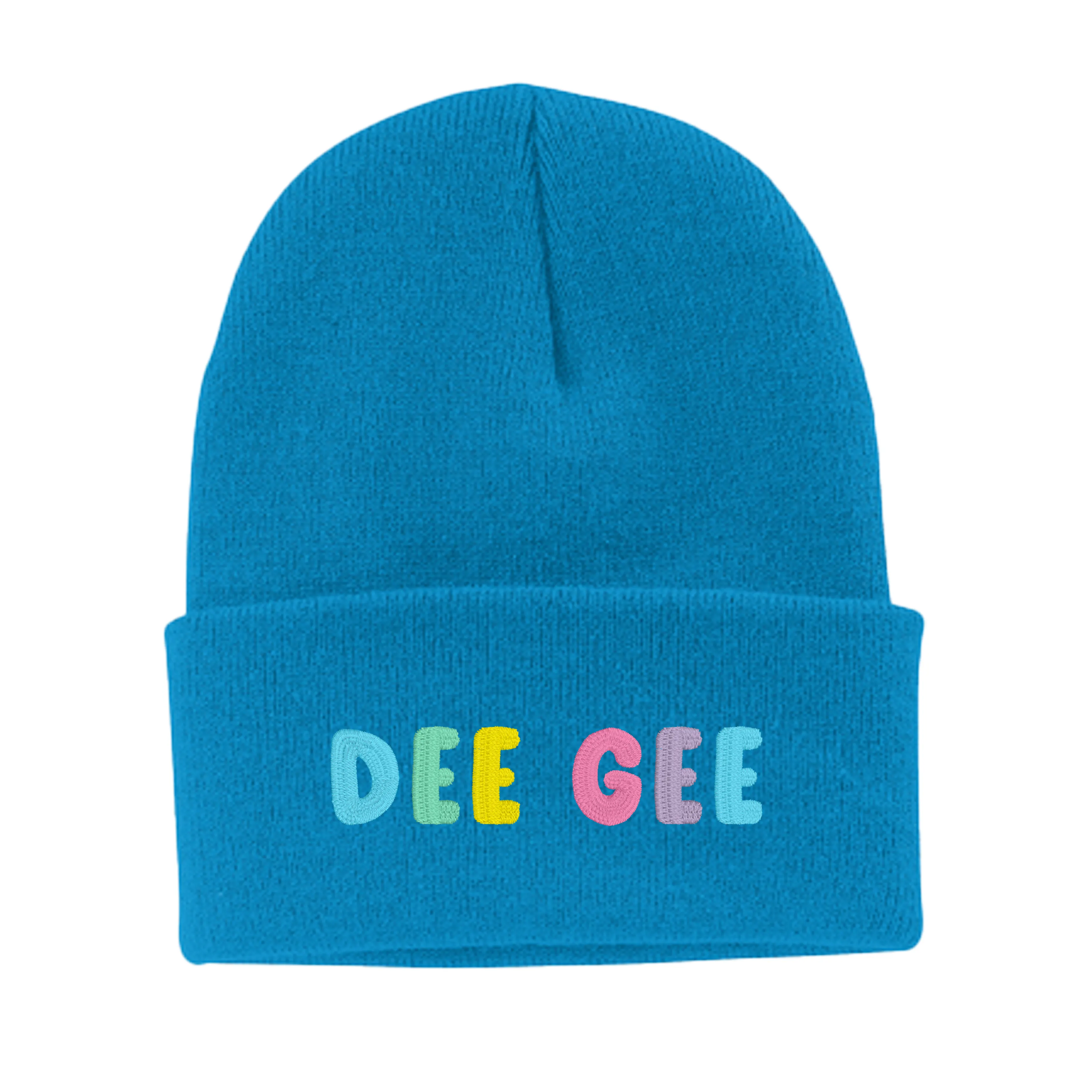 Delta Gamma Bubble Embroidered Beanie - Dee Gee Pastel